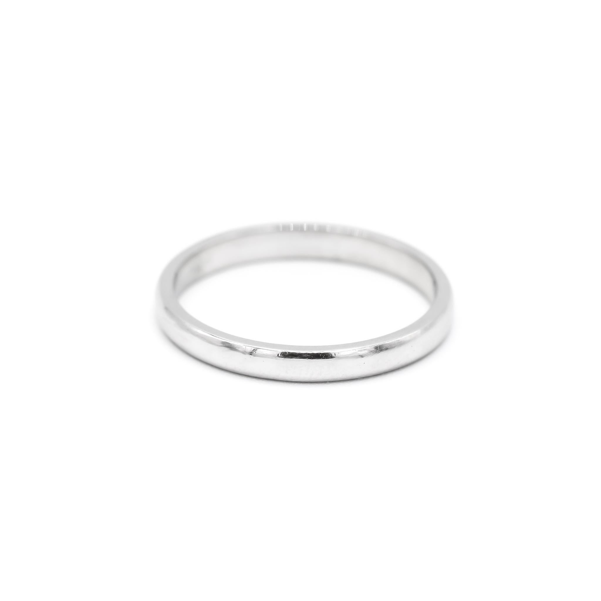 Ladies 18K White Gold Wedding Band 1