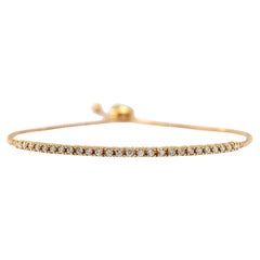 Ladies 18K Yellow Gold Adjustable Diamond Tennis Bracelet