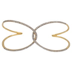 Pulsera Puño Mariposa Diamante Oro Amarillo 18K Mujer