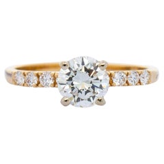 Ladies 18K Yellow Gold Diamond Solitaire Engagement Ring