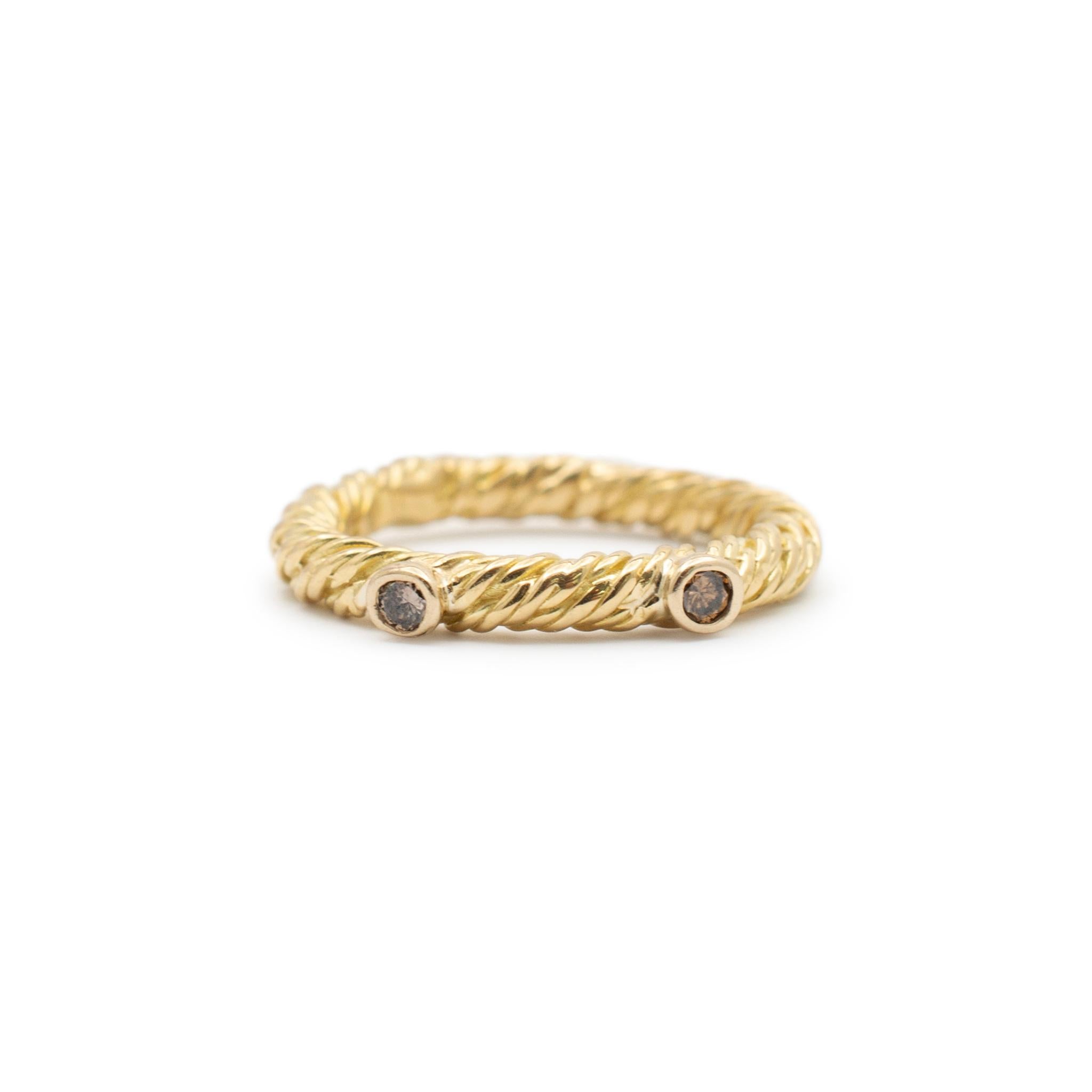 Bagues à trois anneaux empilables en or jaune 18K pour dames avec diamants Pour femmes en vente