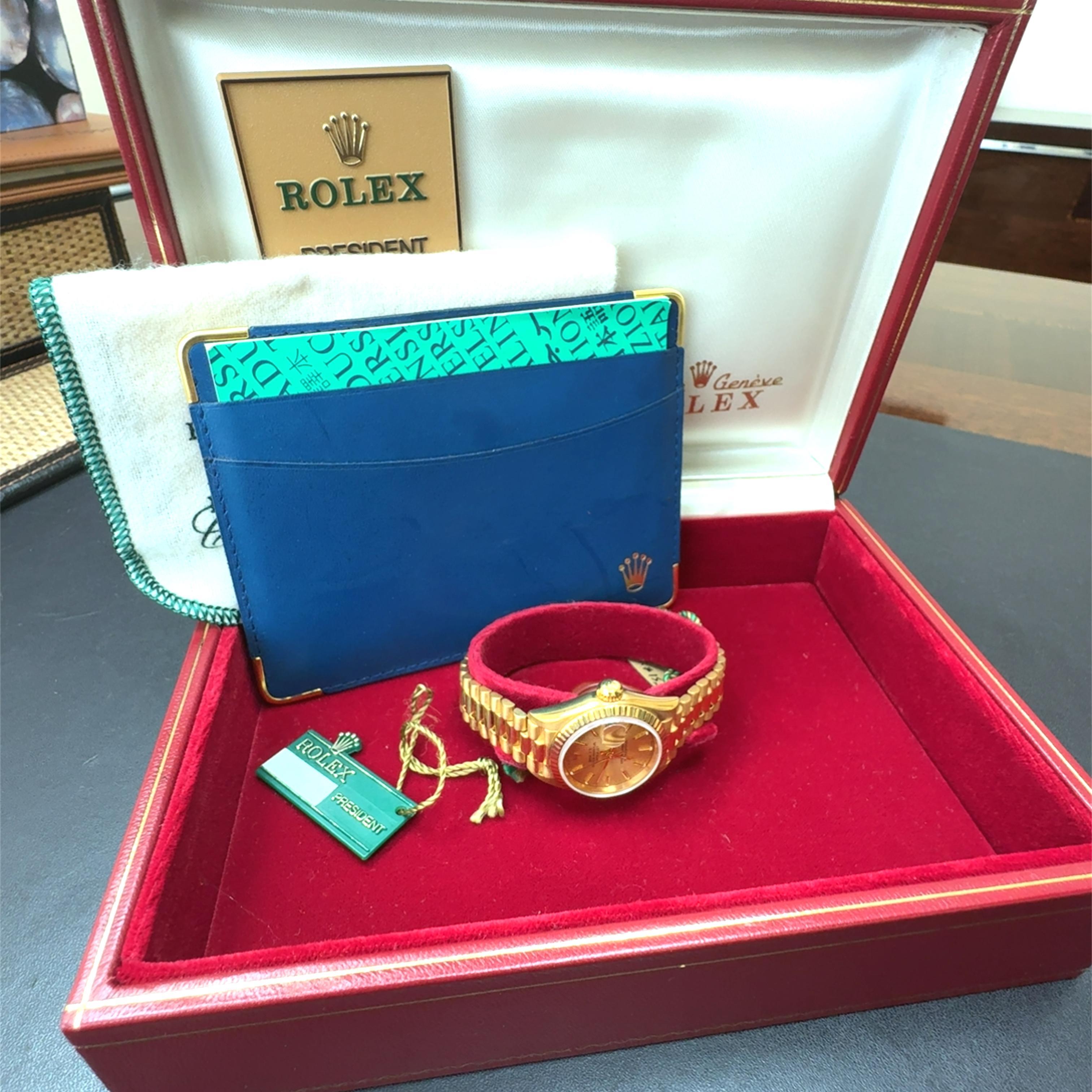 Damen 18k Gelbgold Rolex Präsident Uhr im Angebot 4