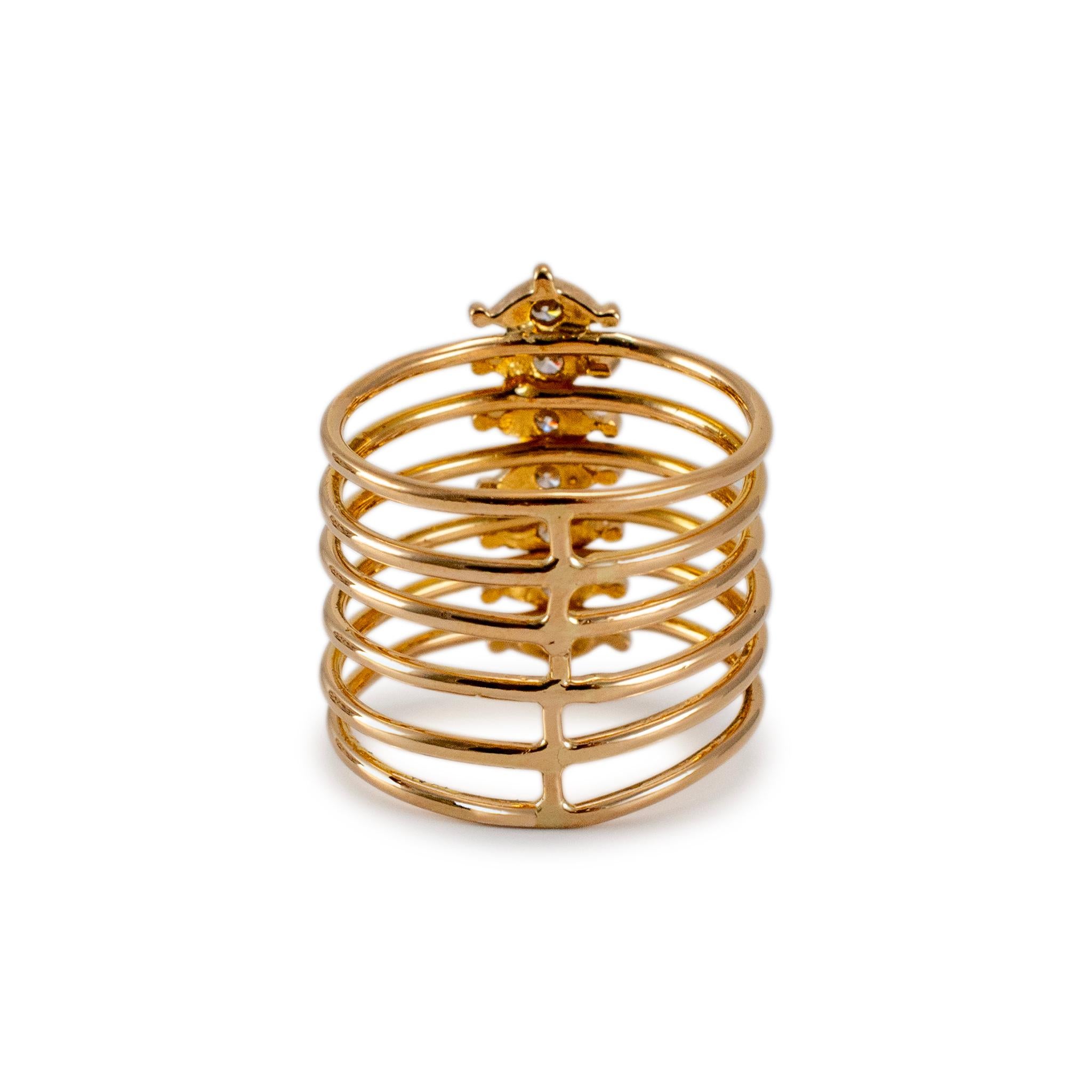 Women's Ladies 18K Yellow Gold Stacking Diamond Band Ring For Sale