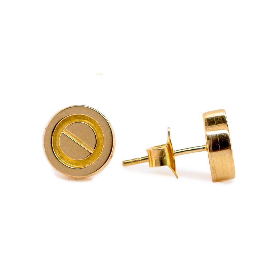 Women's Ladies 18K Yellow Gold Stud Earrings