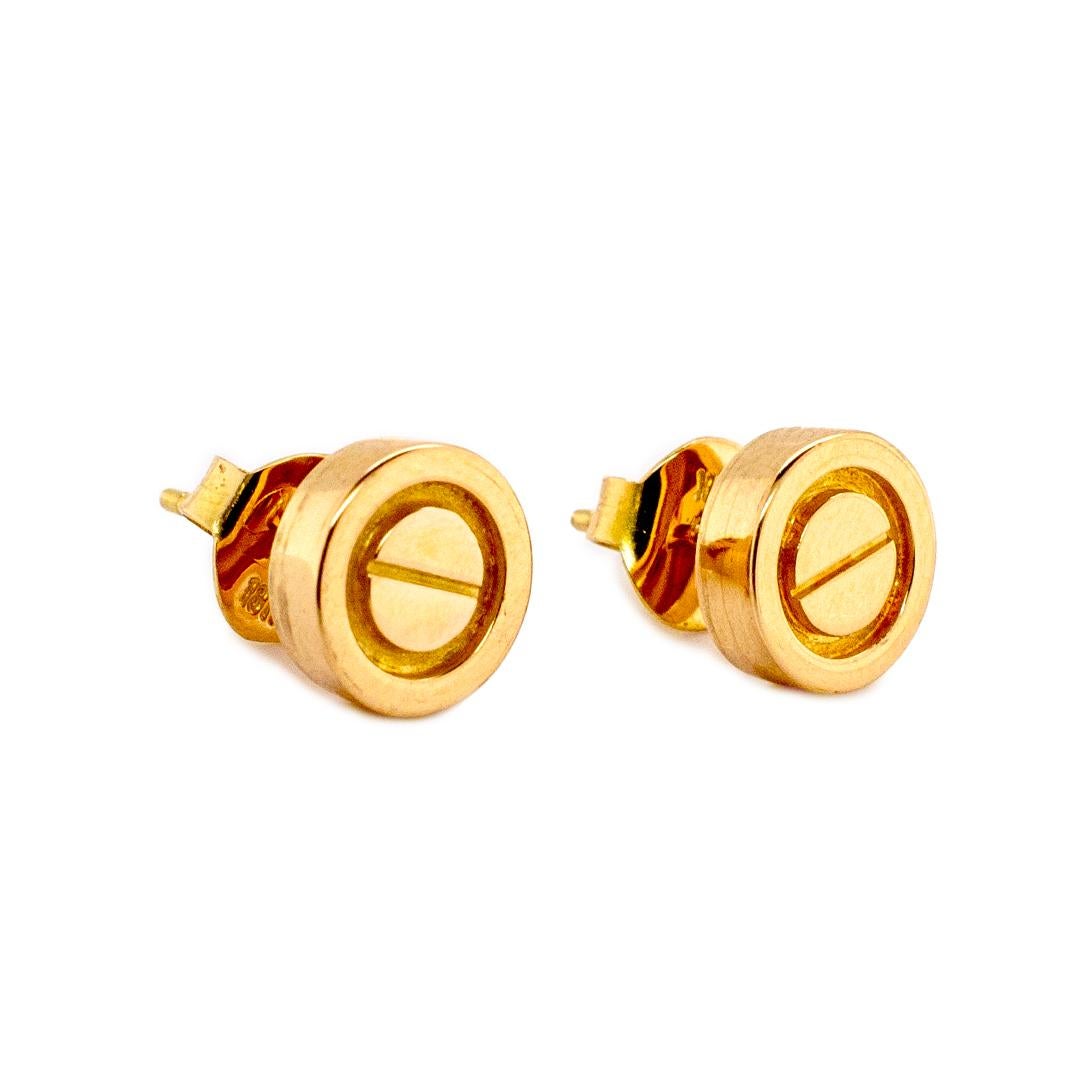 Ladies 18K Yellow Gold Stud Earrings 1