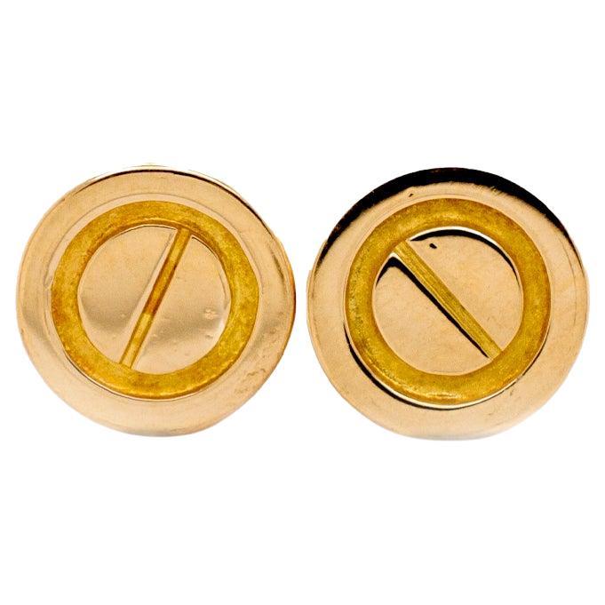 Ladies 18K Yellow Gold Stud Earrings