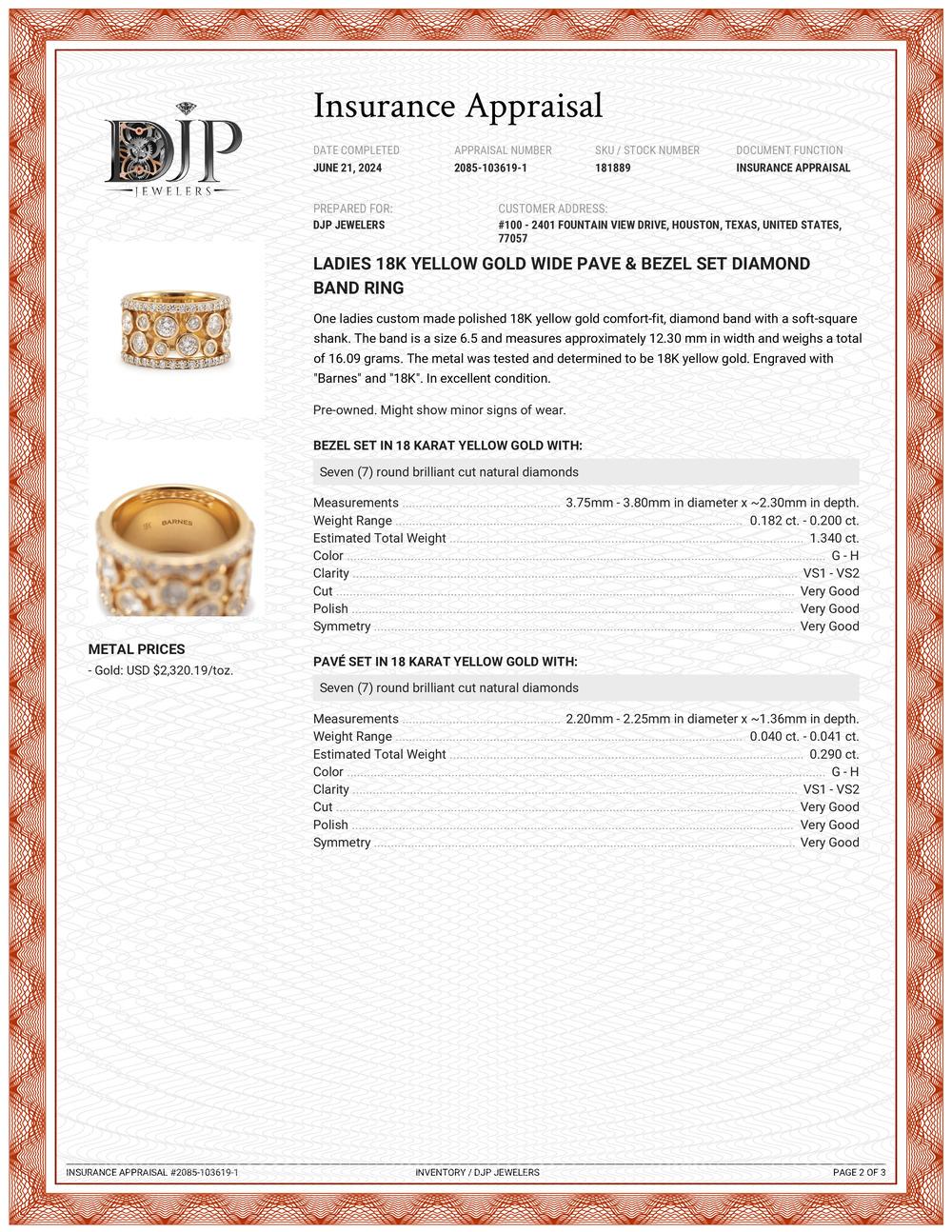 Damenring aus 18 Karat Gelbgold mit breitem Diamanten in Pavé- und Lünette gefasst 3