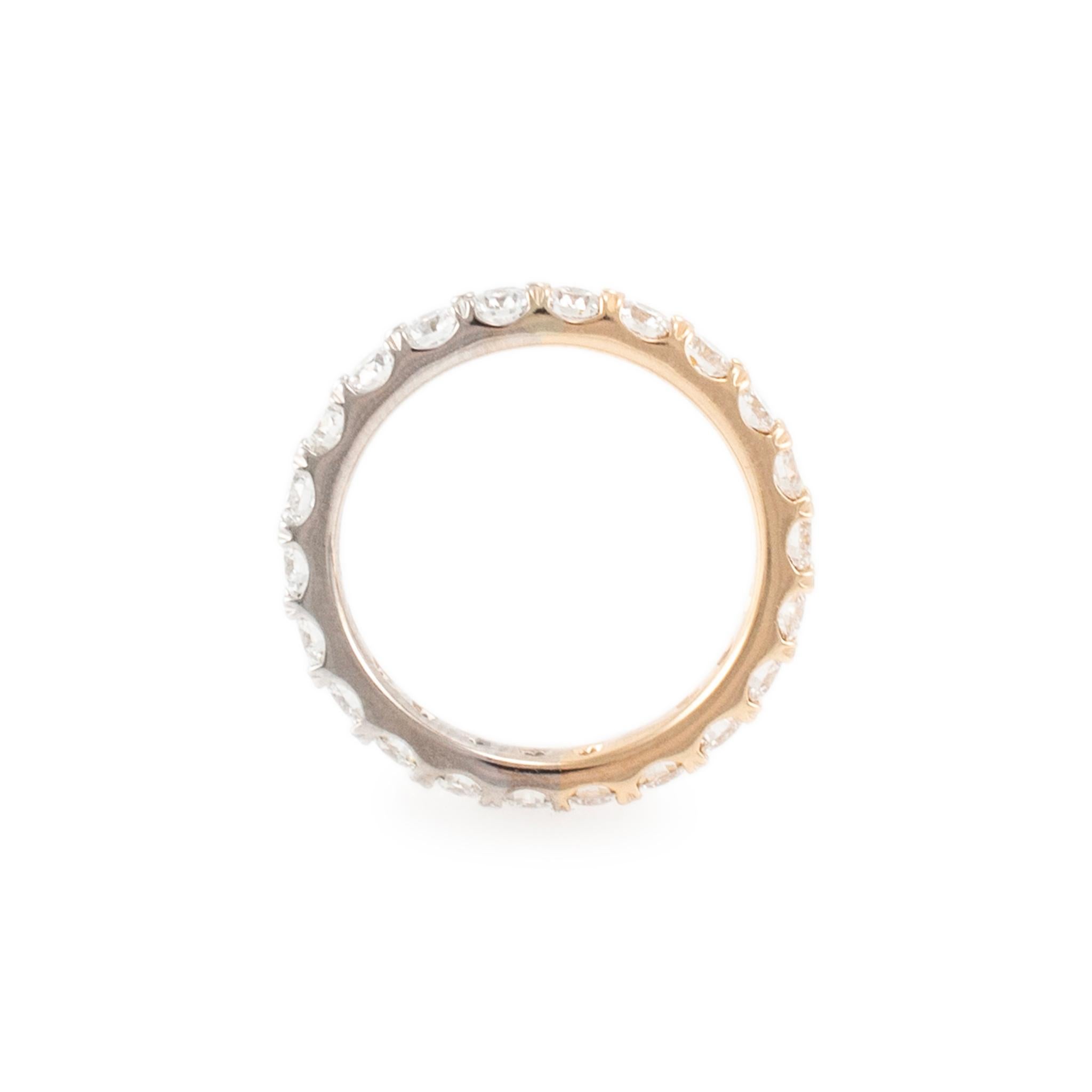 Ladies 18K Yellow & White Gold Two Tone Full Eternity Diamond Wedding Band 1