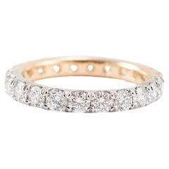 Ladies 18K Yellow & White Gold Two Tone Full Eternity Diamond Wedding Band
