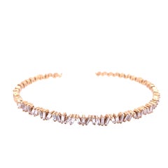 Ladies 3/4 Set Bangle with 1.10ct Baguette Cut in 18ct Rose Gold
