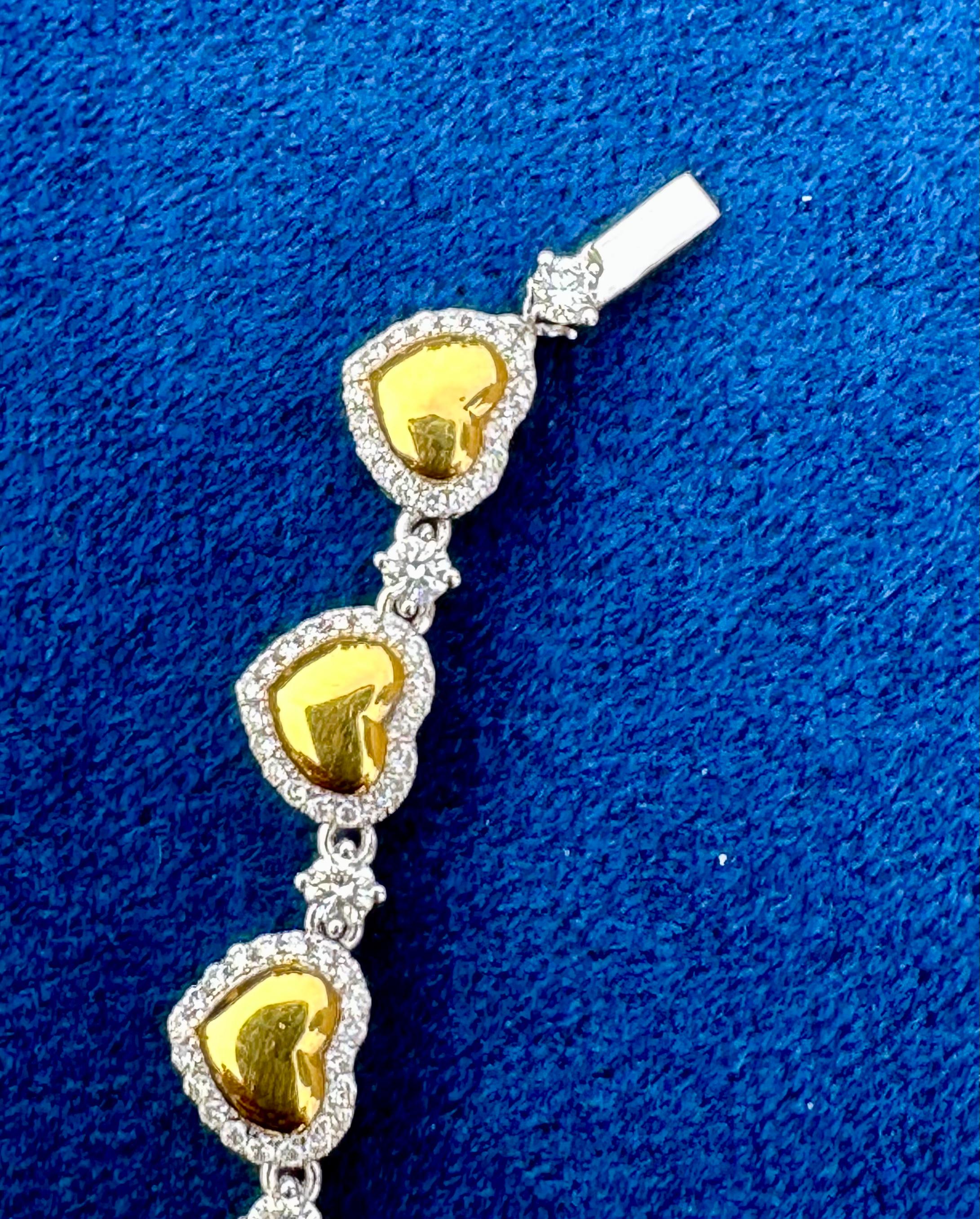 Ladies 43.48 Carat Heart Brilliant All Solitaires Yellow Diamond Lariat Necklace 2