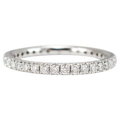 Ladies 950 Platinum Full Eternity Pave Diamond Wedding Band