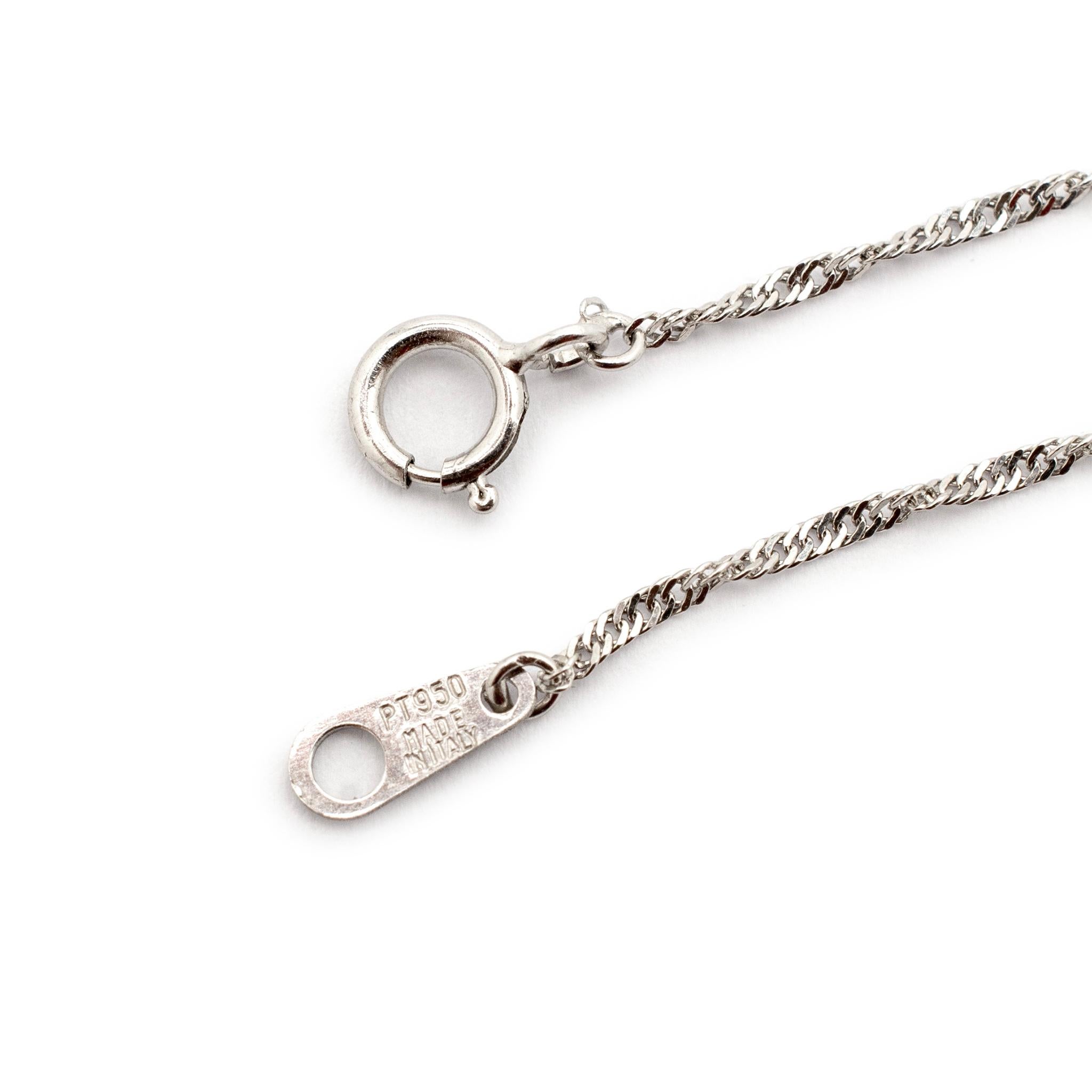 Damen 950 Platin Singapur Gliederkette Halskette im Zustand „Hervorragend“ im Angebot in Houston, TX