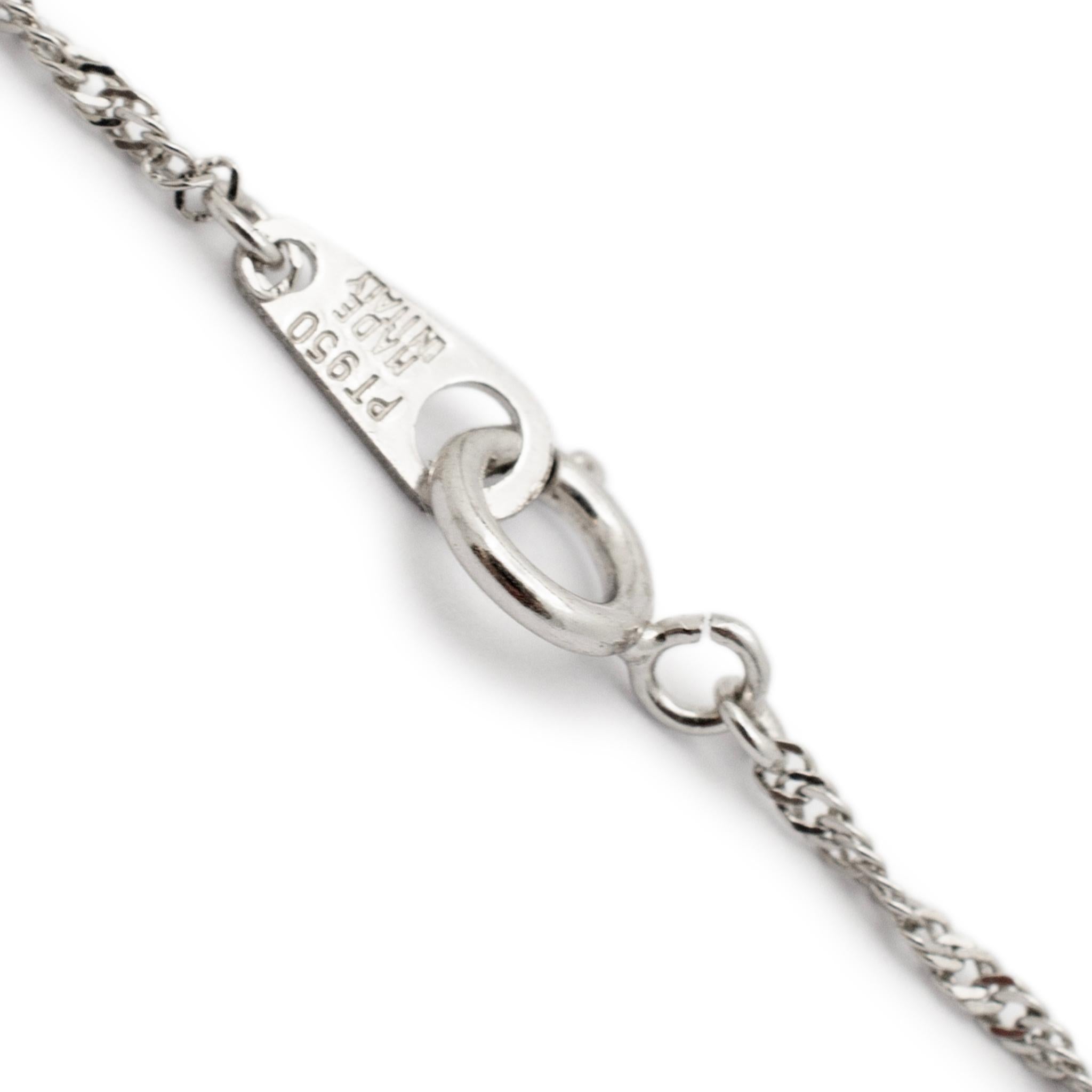 Women's Ladies 950 Platinum Singapore Link Chain Necklace For Sale