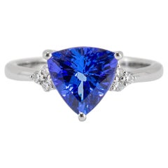 Anello da donna in platino 950 con diamante e tanzanite