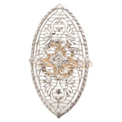 Ladies Antique 9K & 10K Yellow & White Gold Filigreed Diamond Cocktail Ring