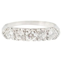 Ladies Antique Art Deco Platinum 0.66ct Old European Cut Diamond Band Ring