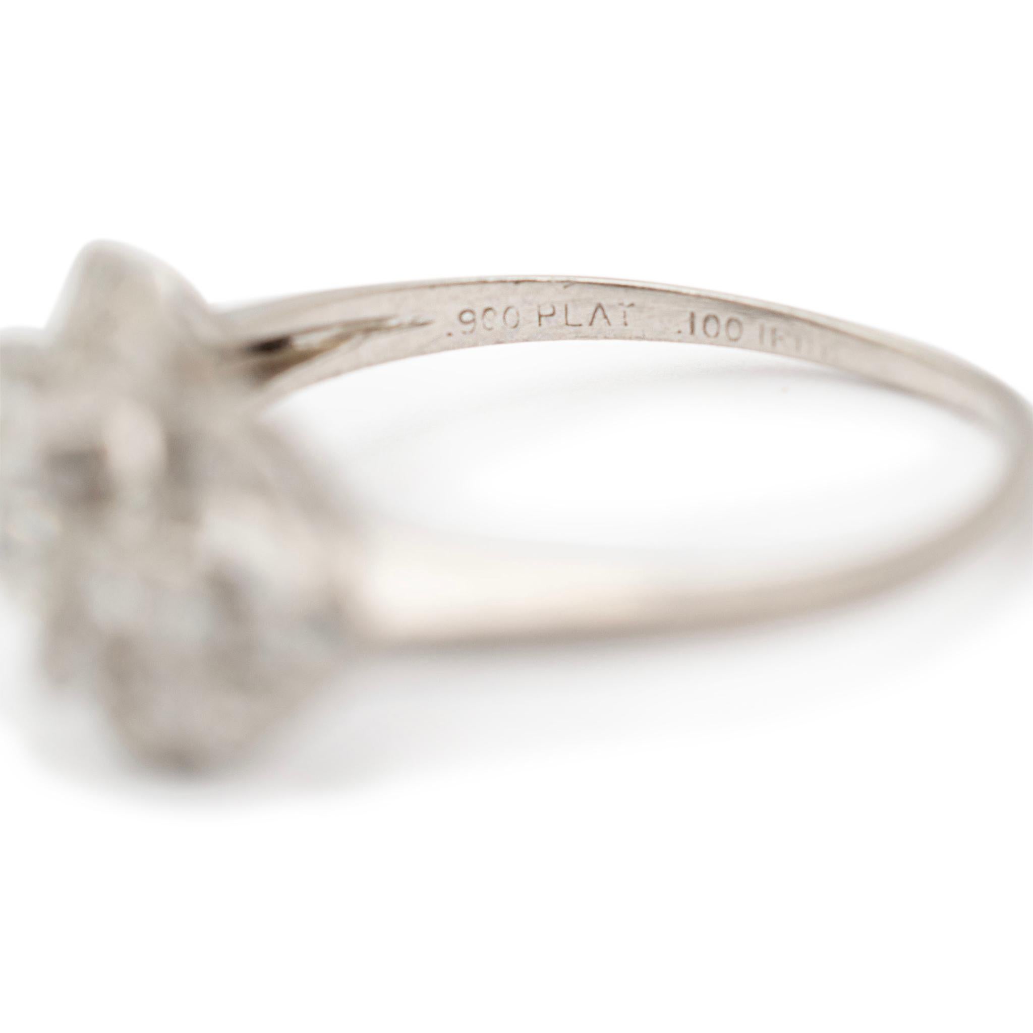Ladies Antique Art Deco Platinum Old European Diamond Engagement Ring In Excellent Condition For Sale In Houston, TX