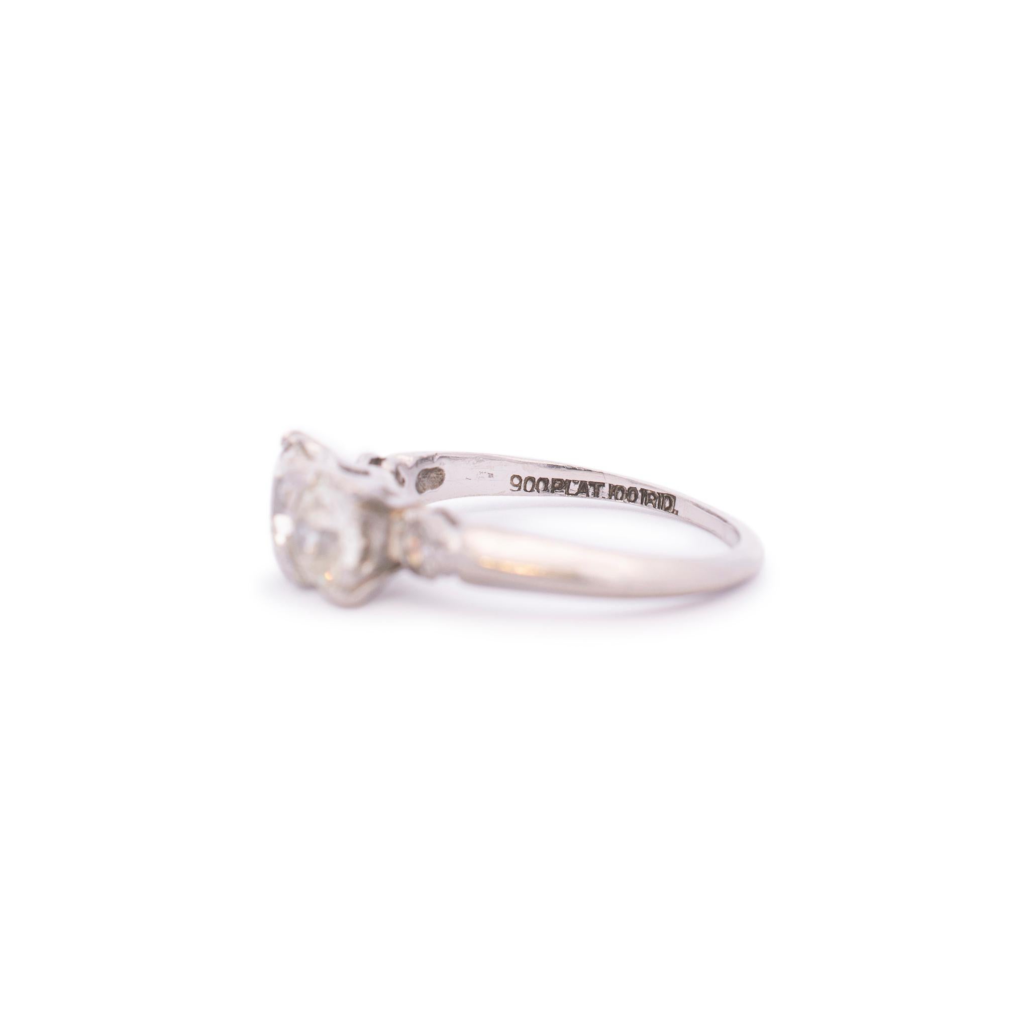 Ancienne bague Art Déco pour femme en platine avec deux pierres en diamants « Old Europeans » (Old Europeans) Pour femmes 