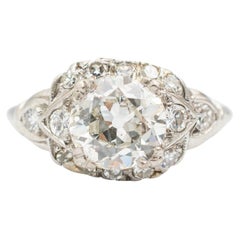 Ladies Antique Platinum 1.23CT. Old European Engagement Ring