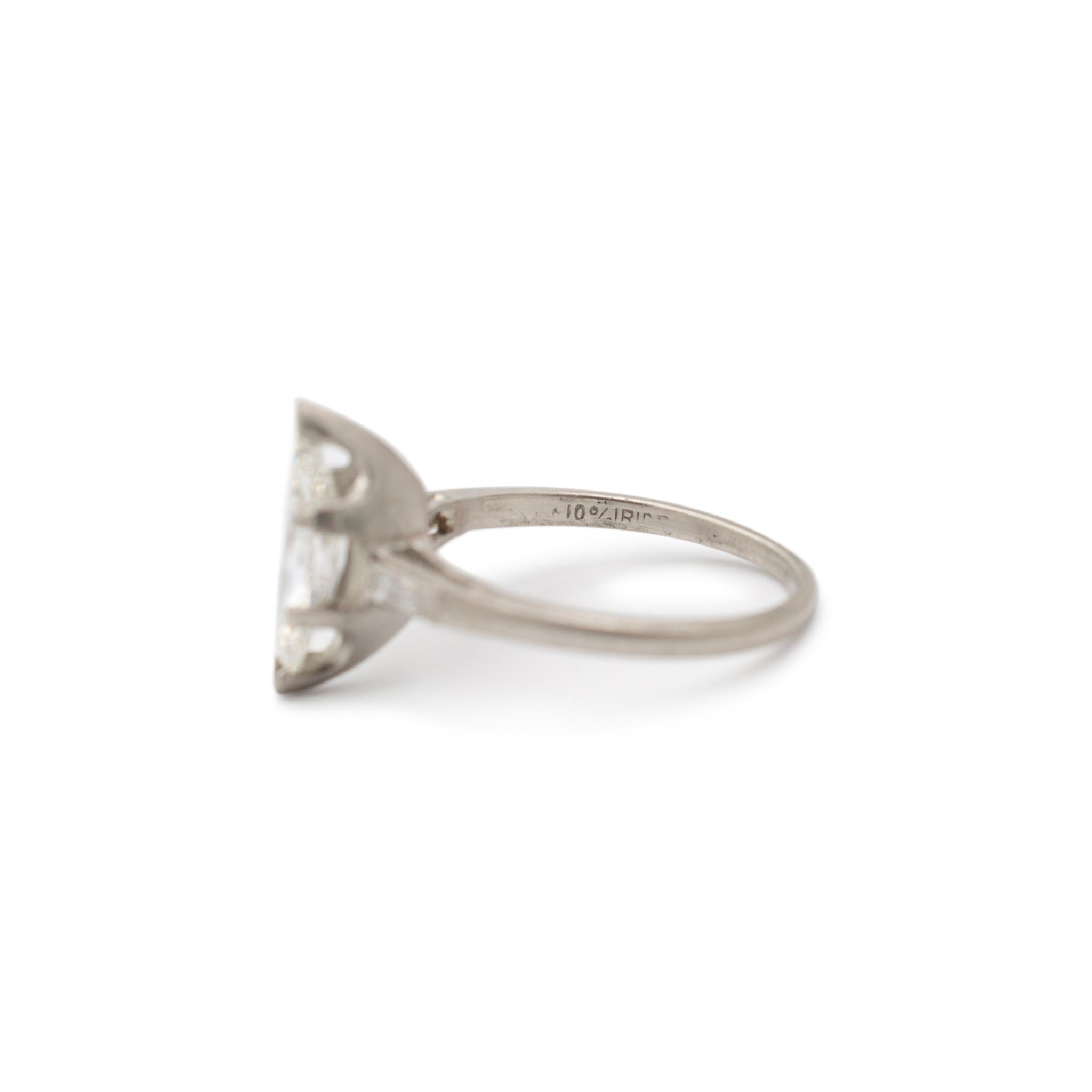 Ladies Antique Platinum Gia 1.46CT Old Cut Marquise Diamond Engagement Ring 1