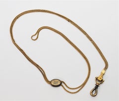 Ladies Antique Pocket Gold Watch Chain with Slide