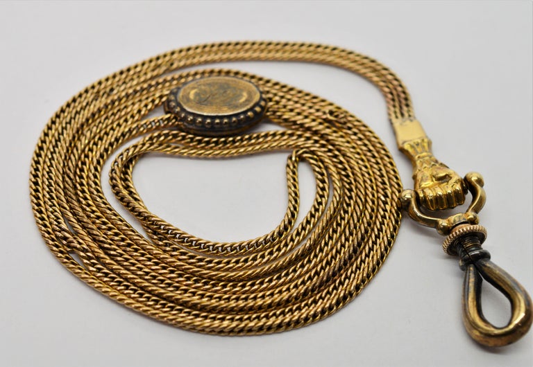 Ladies Antique Pocket Gold Watch Chain with Slide at 1stDibs antique