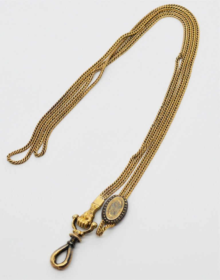 Ladies Antique Pocket Gold Watch Chain with Slide at 1stDibs antique