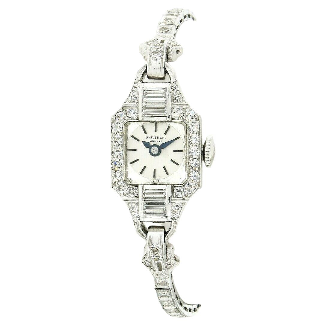 Ladies' Antique Universal Geneve 2.25ctw Manual Wind 17j Diamond Dress Watch
