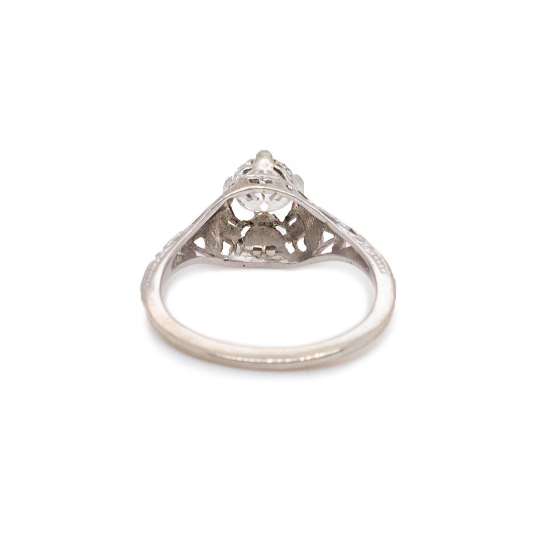 Damen-Verlobungsring mit 0,45 Karat Diamant im Art déco-Stil 2