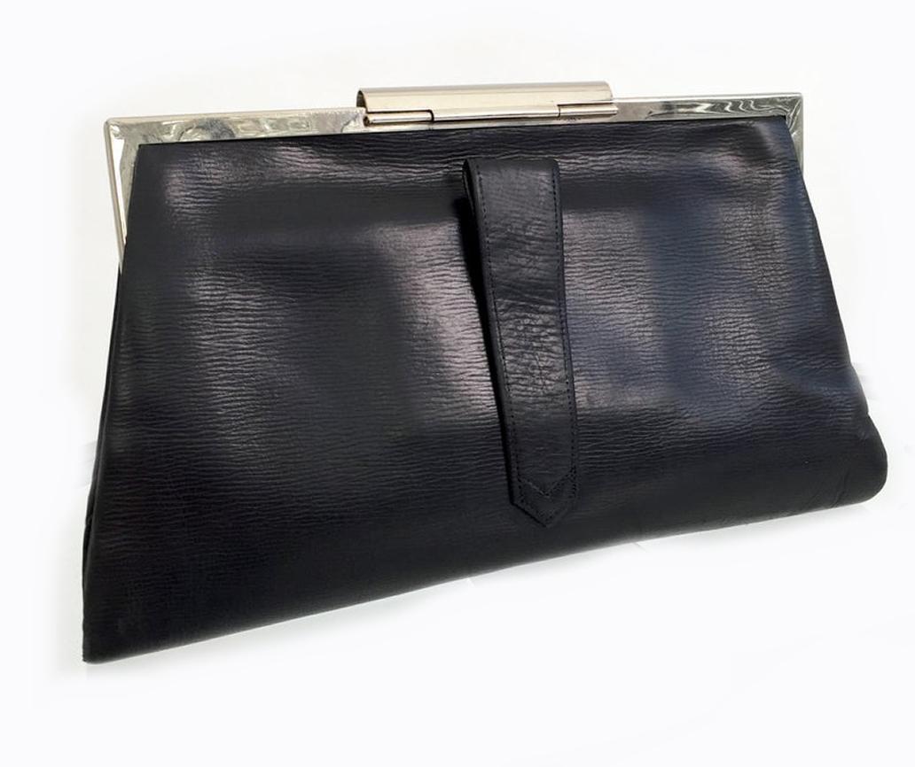 Ladies Art Deco Leather and Lucite Handbag Purse, circa 1930s 1