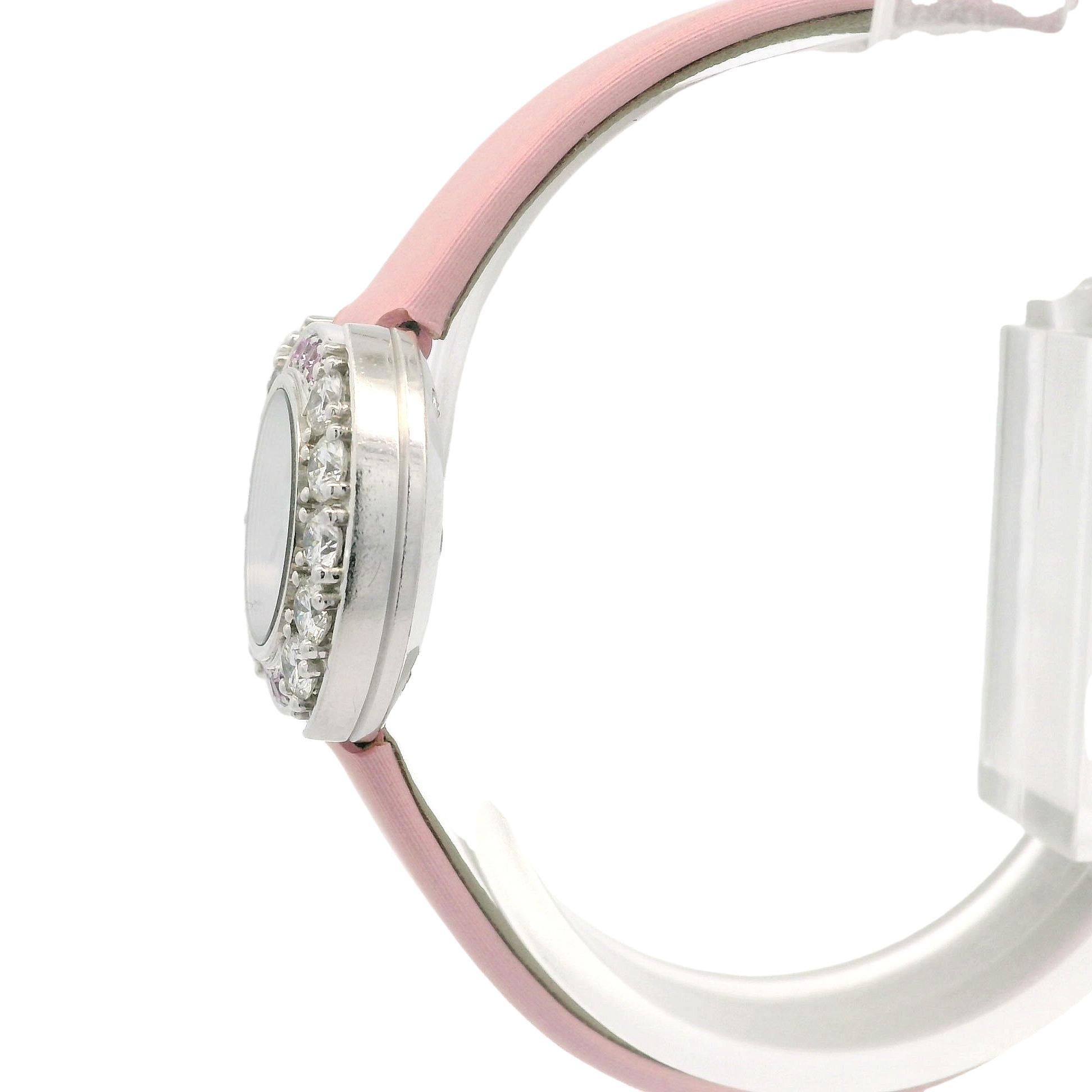 Ladies Audemars Piguet 18k White Gold 21mm Diamond & Pink Sapphire Wrist Watch In Excellent Condition In Montclair, NJ