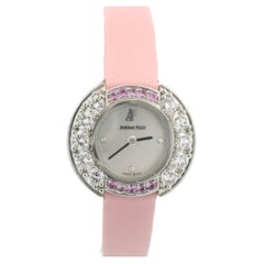 Ladies Audemars Piguet 18k White Gold 21mm Diamond & Pink Sapphire Wrist Watch