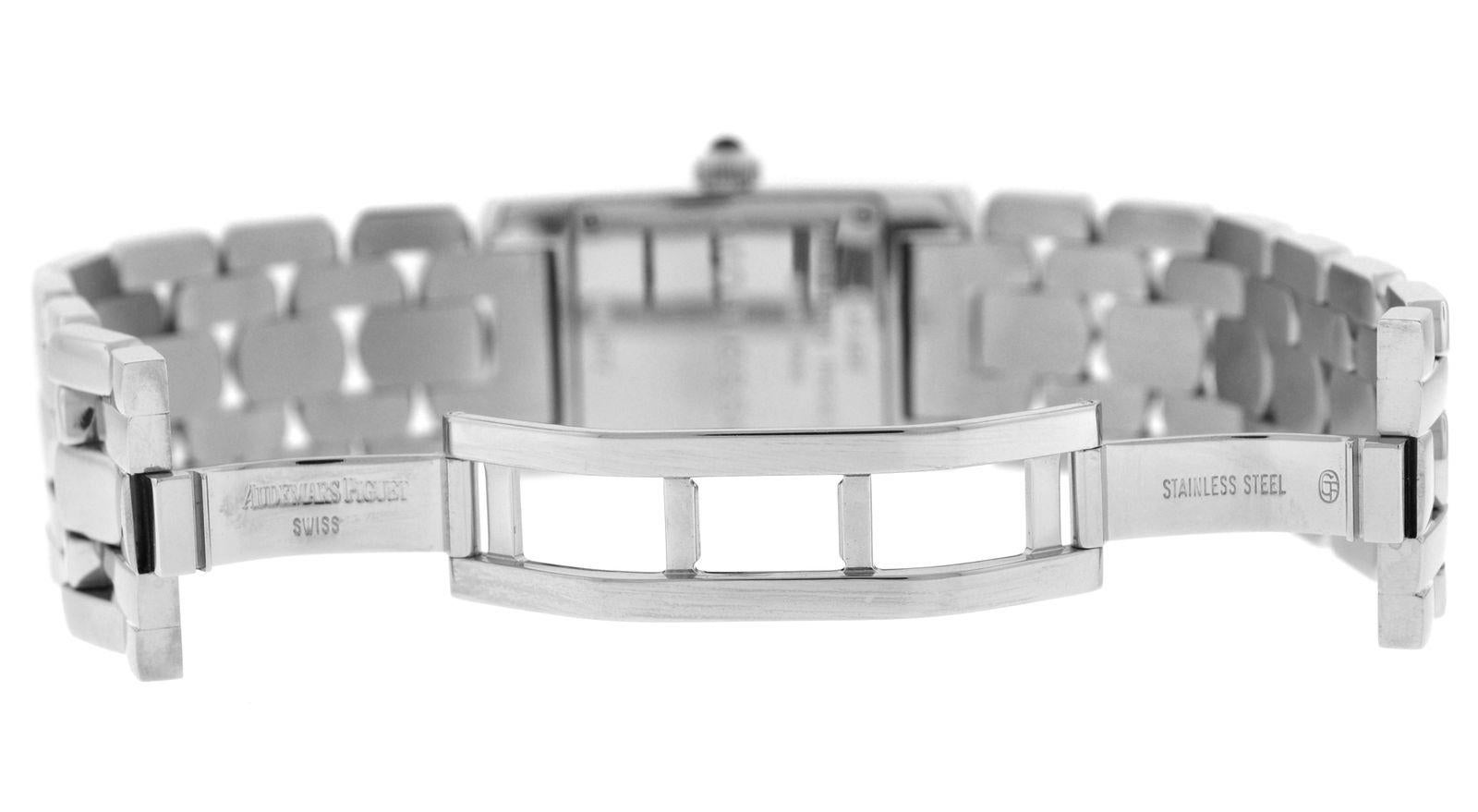 Ladies Audemars Piguet Promesse 67259ST.2.1156ST.03 Steel Diamond Quartz Watch In Excellent Condition For Sale In New York, NY