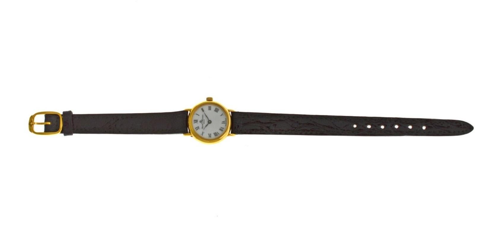 Ladies Baume & Mercier 16682 Solid 18 Karat Yellow Gold Quartz Watch For Sale 4