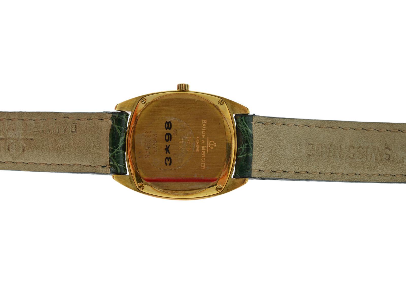 Women's Ladies Baume & Mercier Hampton MOA06627 Solid 18 Karat Gold Quartz Date Watch For Sale