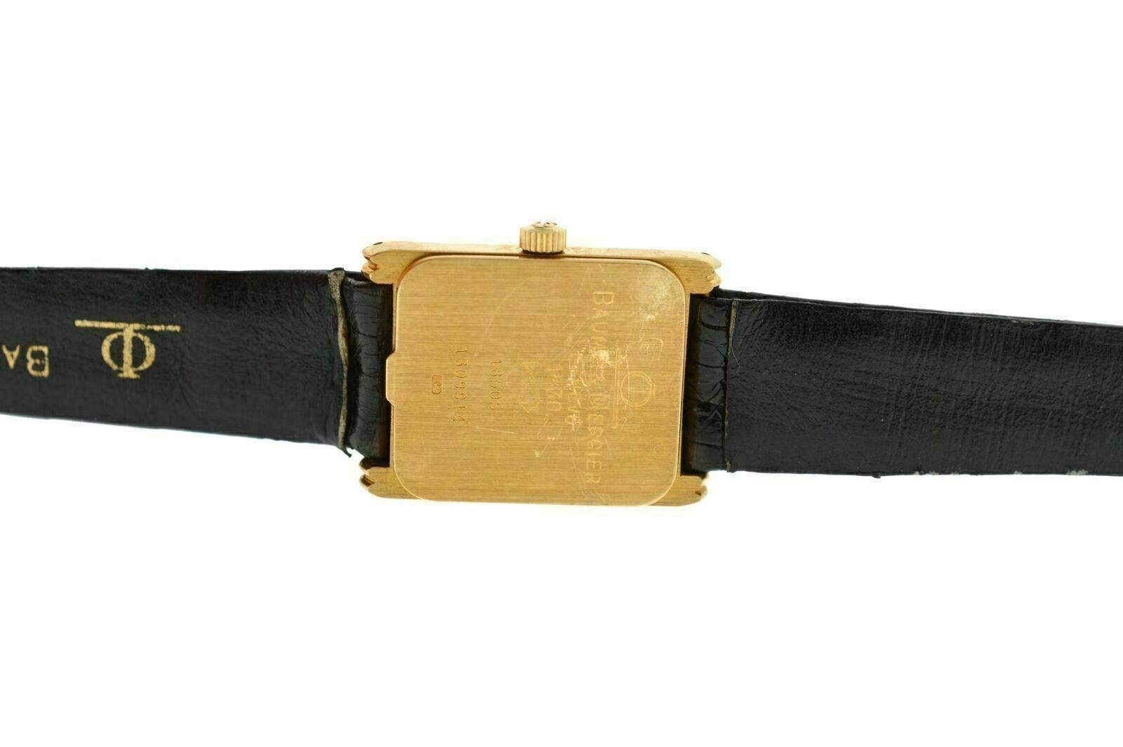 Ladies Baume & Mercier Lady 18505 18 Karat Solid Yellow Gold Quartz Watch In Excellent Condition For Sale In New York, NY