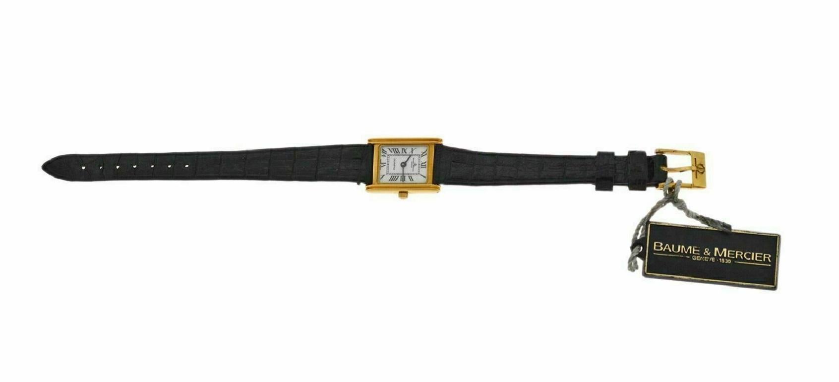 Ladies Baume & Mercier Lady 18505 18 Karat Solid Yellow Gold Quartz Watch For Sale 2