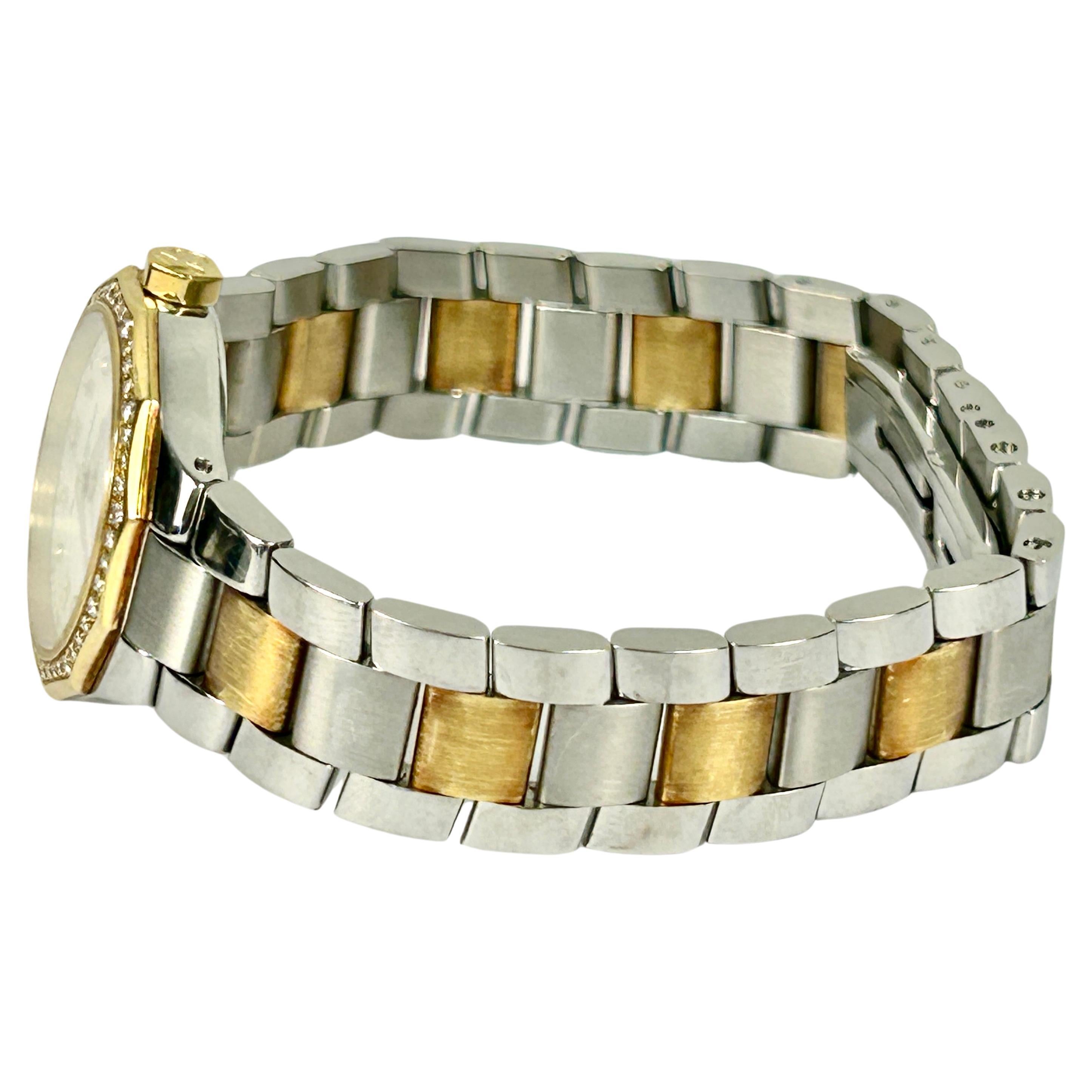 Damenuhr Baume & Mercier Riviera 18K Gelbgold & SS Diamant-Lünette Uhr (Moderne)