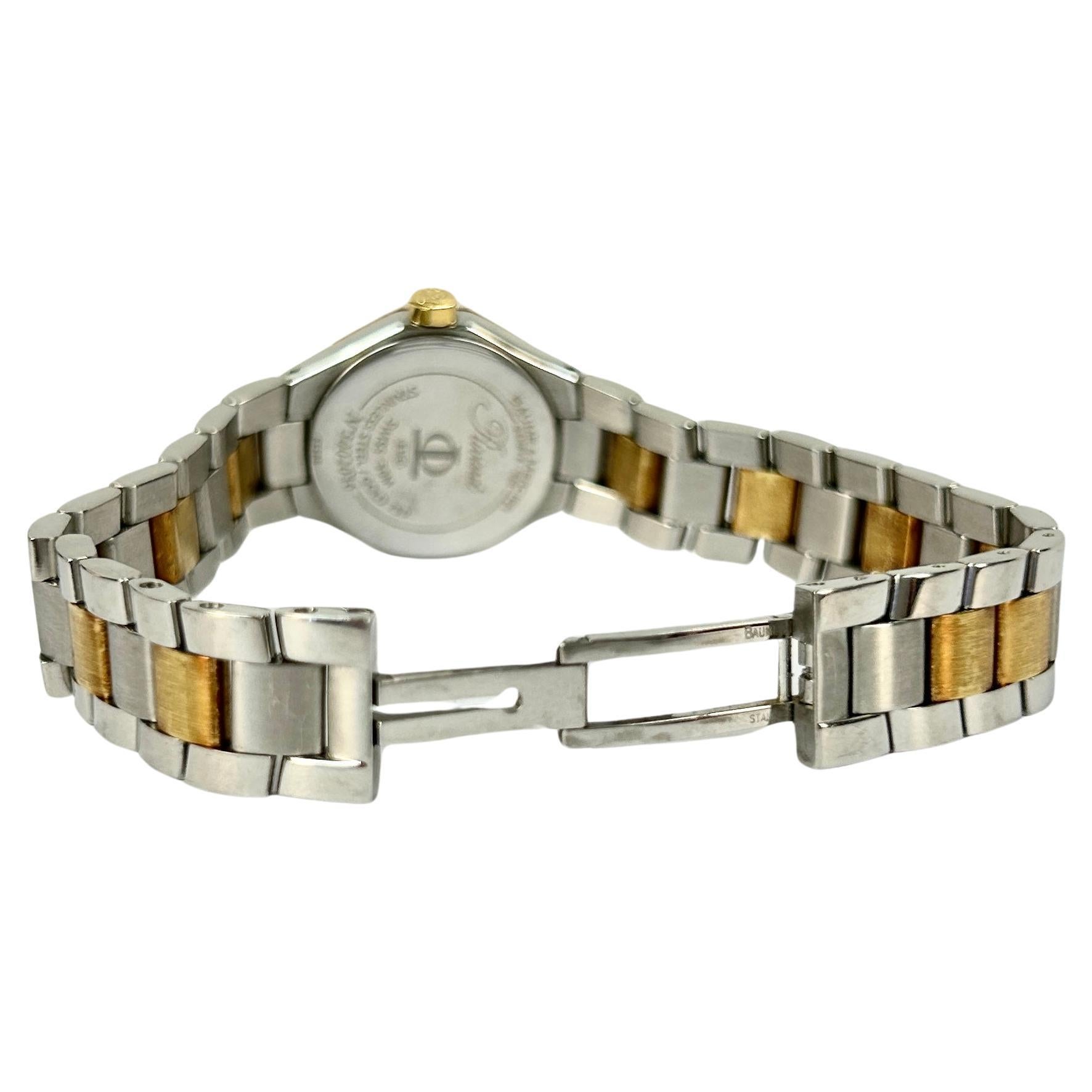 Damenuhr Baume & Mercier Riviera 18K Gelbgold & SS Diamant-Lünette Uhr (Rundschliff)