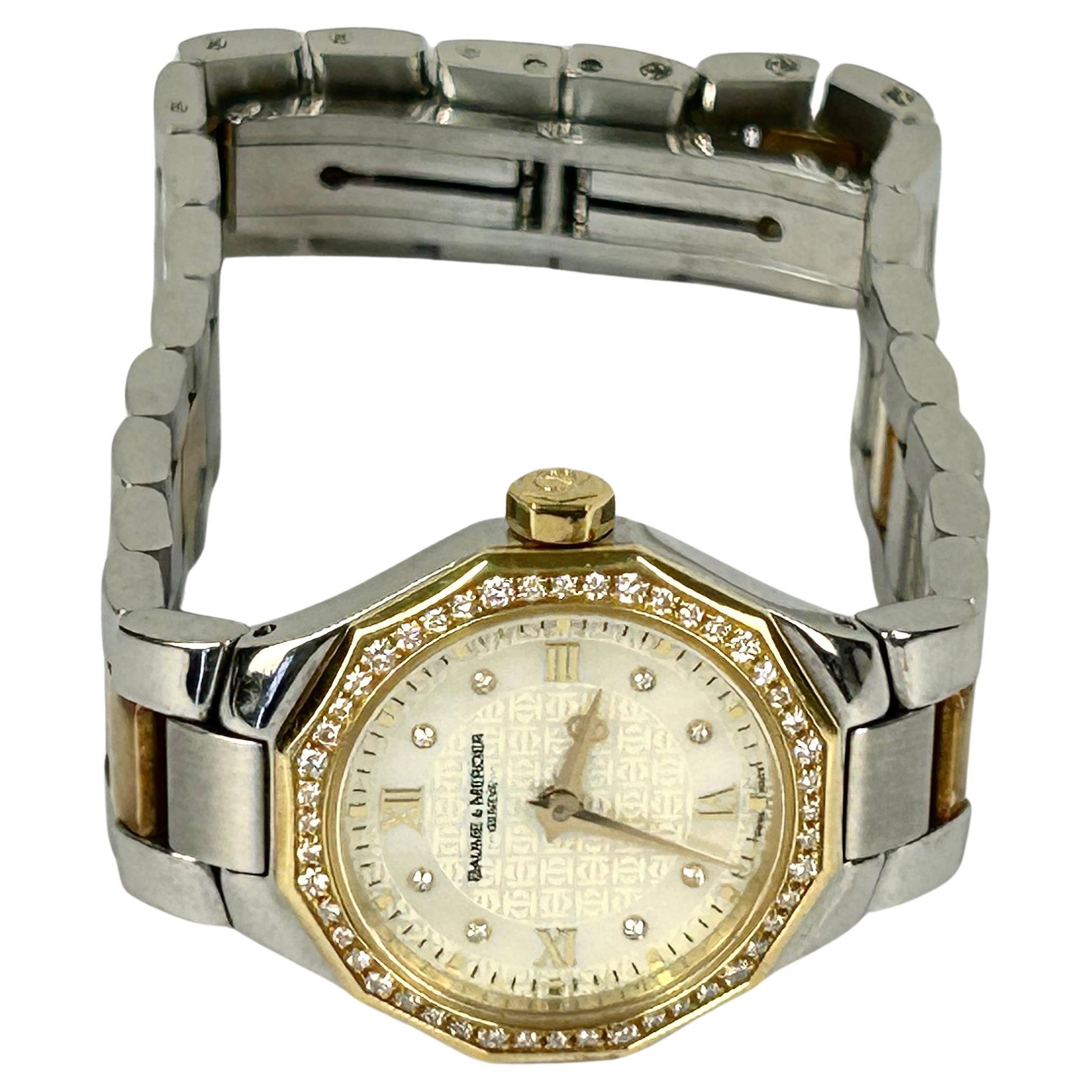 Damenuhr Baume & Mercier Riviera 18K Gelbgold & SS Diamant-Lünette Uhr 2