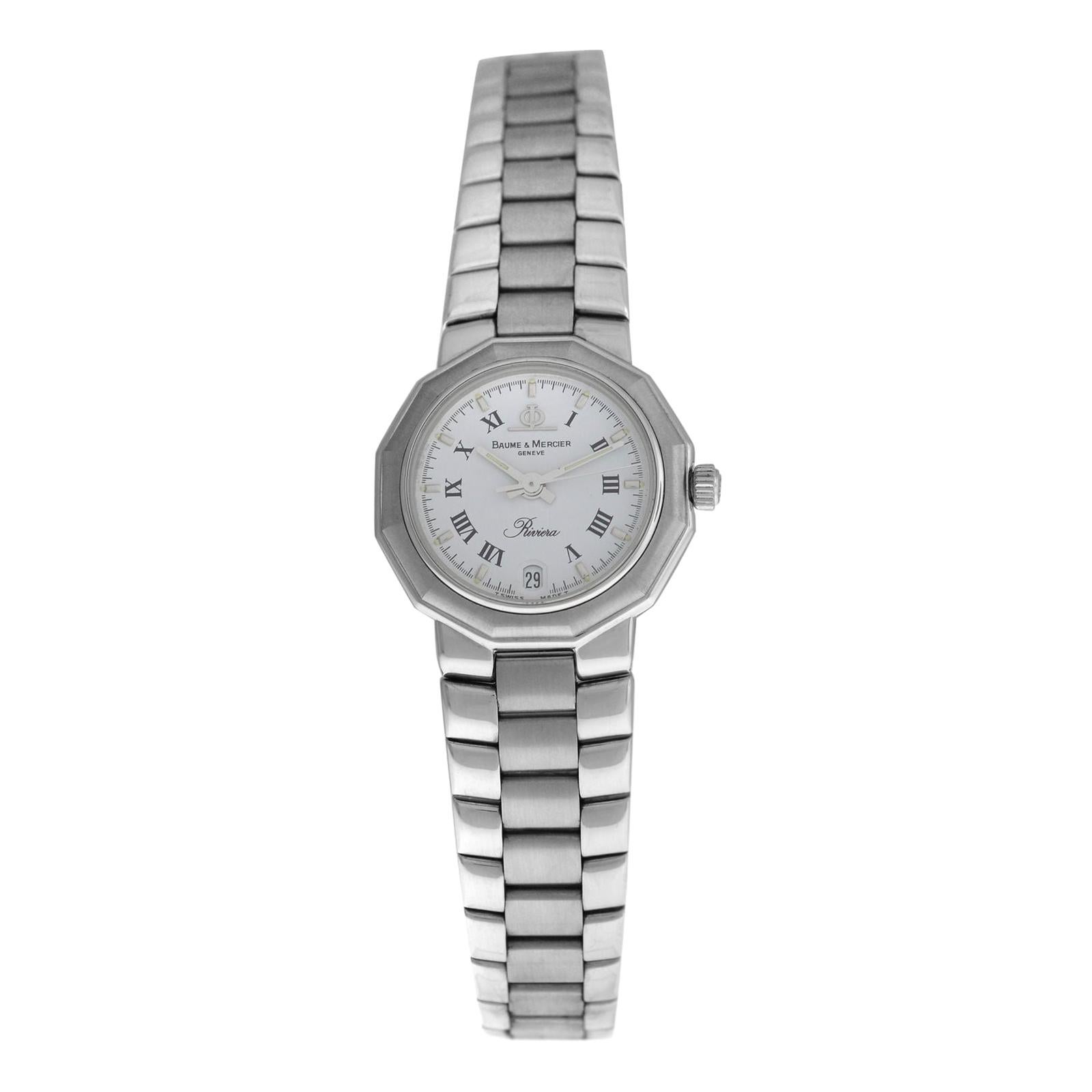 Ladies Baume & Mercier Riviera 5231.2 Stainless Steel Quartz Watch For Sale