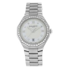 Ladies Baume & Mercier Riviera 65526 Steel Diamond Mother of Pearl Quartz Watch