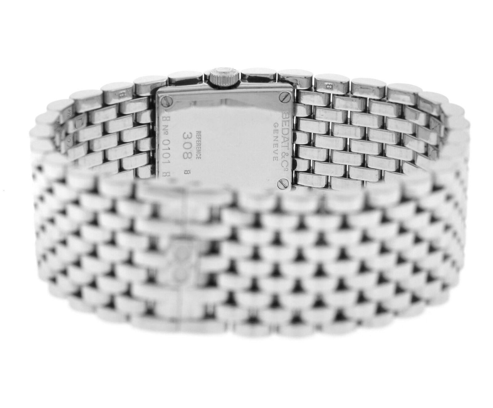 Women's Ladies Bedat & Co No 3 Ref. 308 Stainless Steel Diamonds Quartz Watch For Sale
