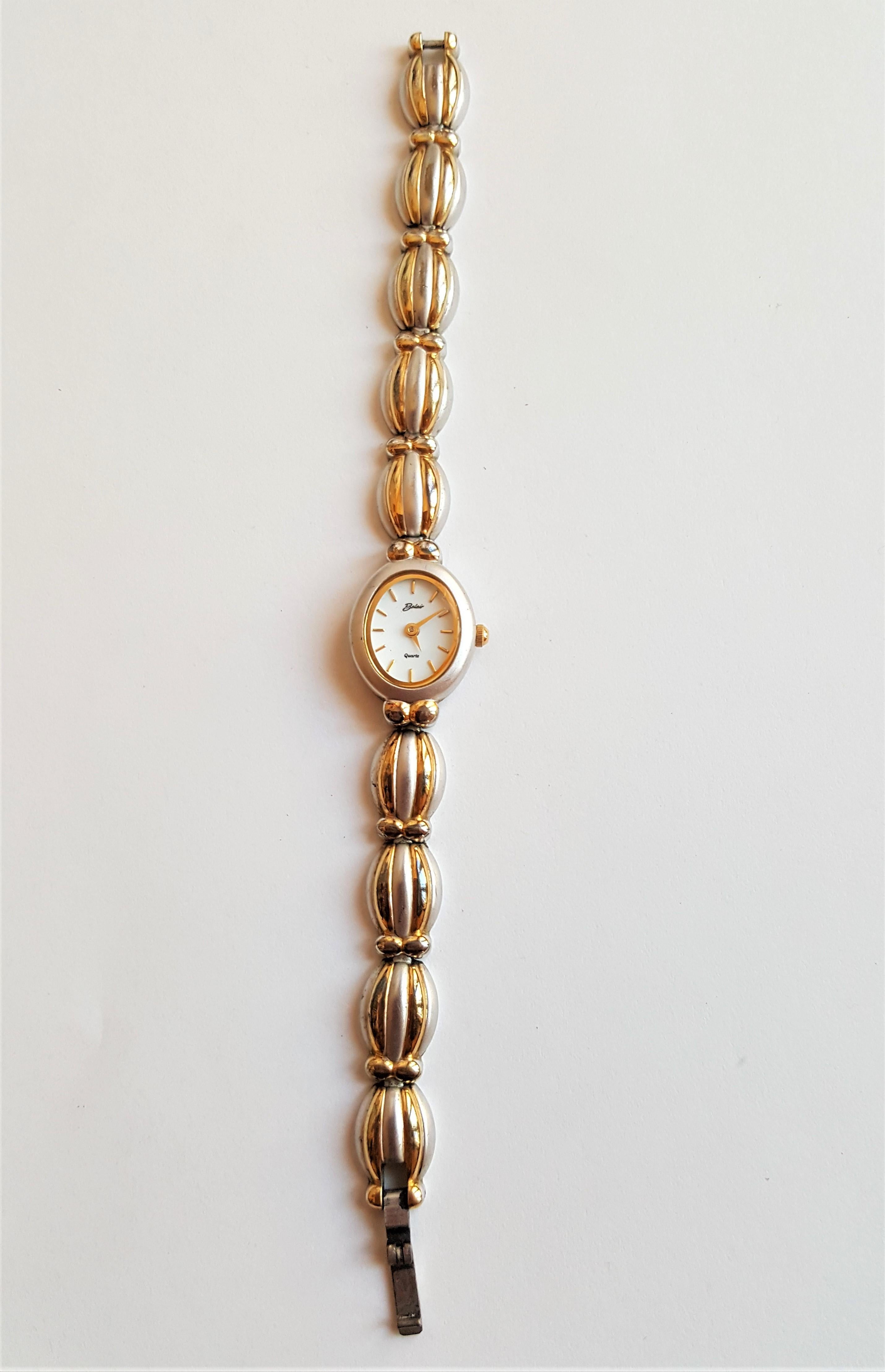 Ladies Belair Stainless Steel Gold Plated Watch, Quartz In Good Condition In Rancho Santa Fe, CA
