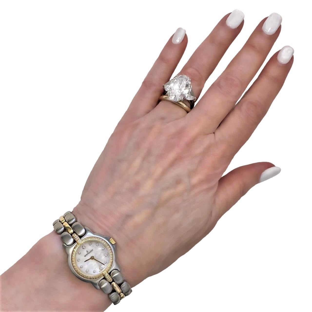 Damen-Armbanduhr Bertolucci Pulchra aus Stahl, Gold, Diamanten und Perlmutt 4