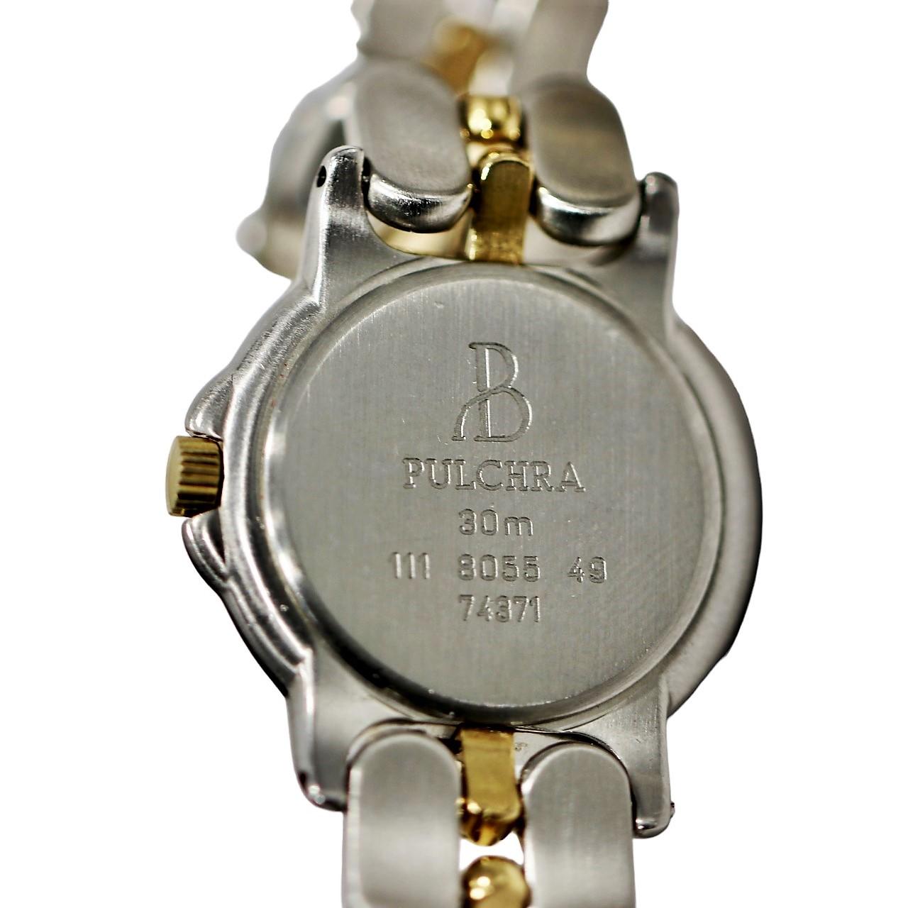 Damen-Armbanduhr Bertolucci Pulchra aus Stahl, Gold, Diamanten und Perlmutt (Einfacher Schliff)