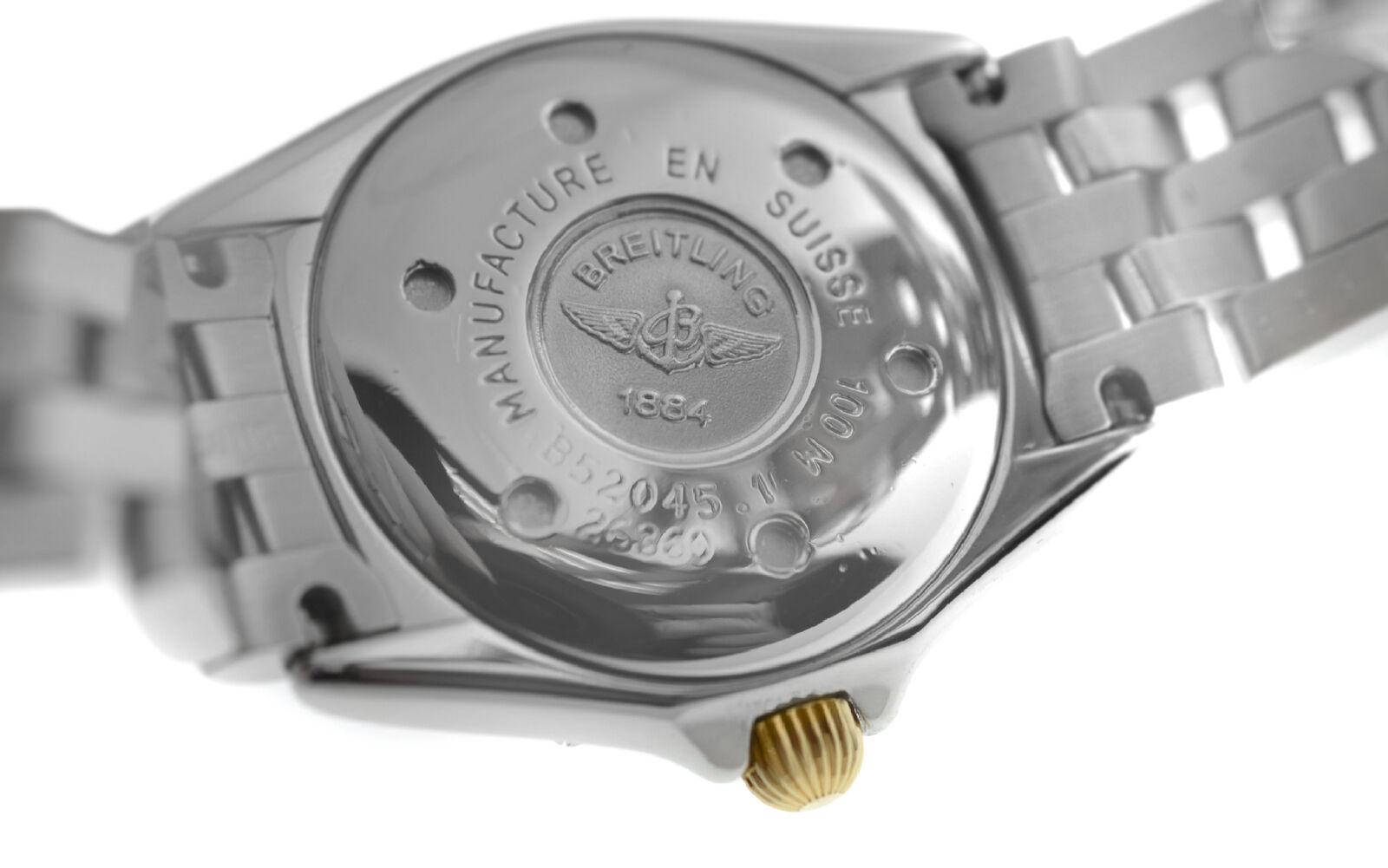 Ladies Breitling Callistino B52045.1 Stainless Steel Quartz Date Watch In Excellent Condition For Sale In New York, NY
