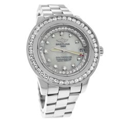 Ladies Breitling Colt Oceane Custom Diamonds Quartz Watch