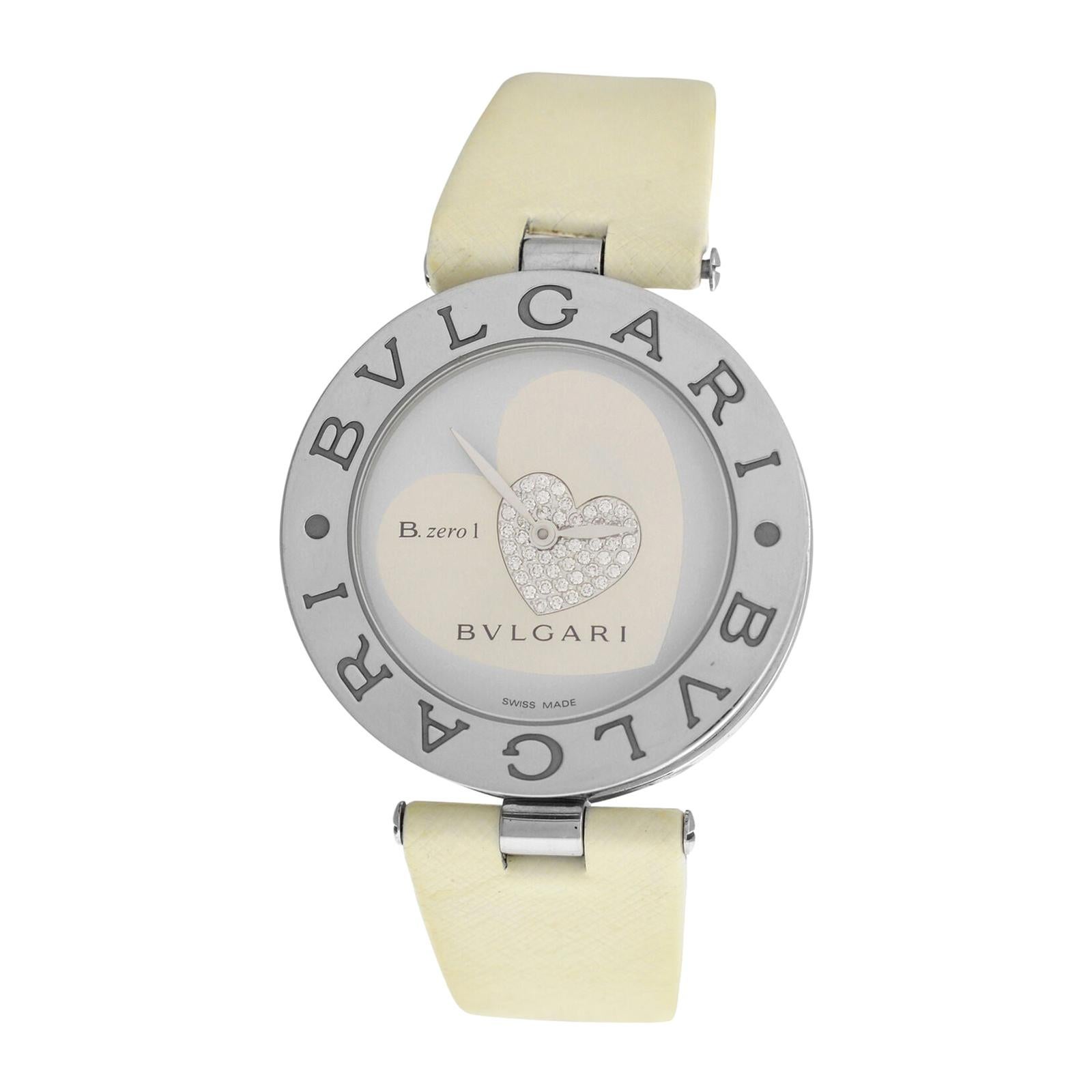 Ladies Bvlgari Bulgari B. Zero 1 Double Heart BZ35S Steel Diamond Watch For Sale